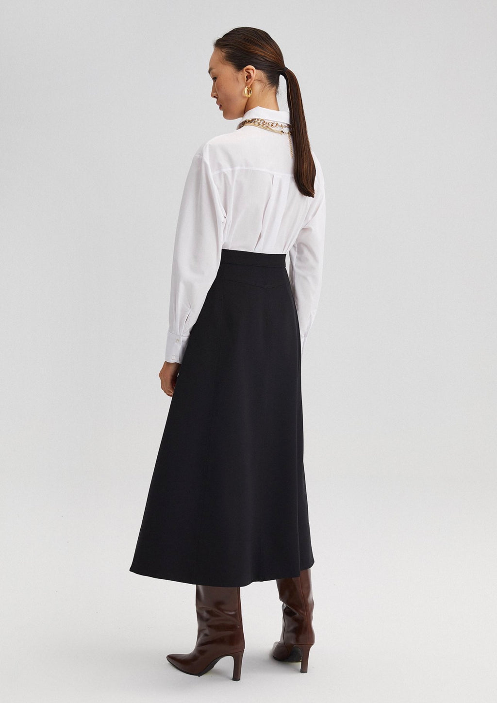Touché Privé CREPE - Jupe trapèze - Noir