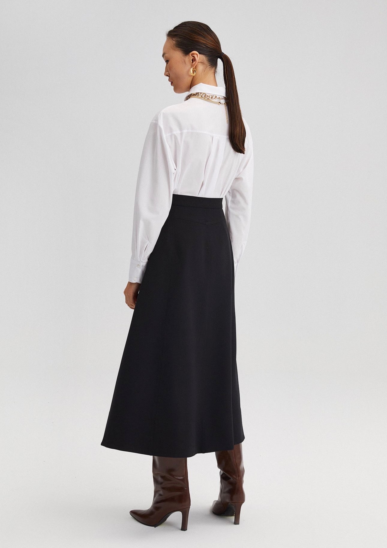 Touché Privé CREPE - Jupe trapèze - Noir