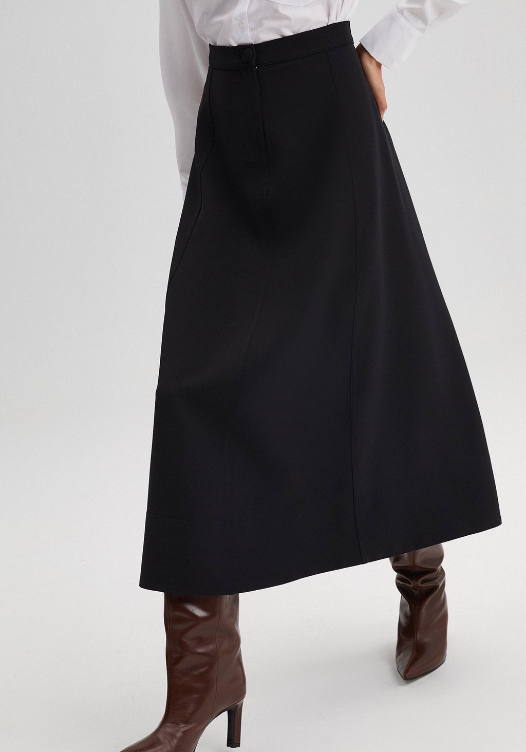 Touché Privé CREPE - Jupe trapèze - Noir