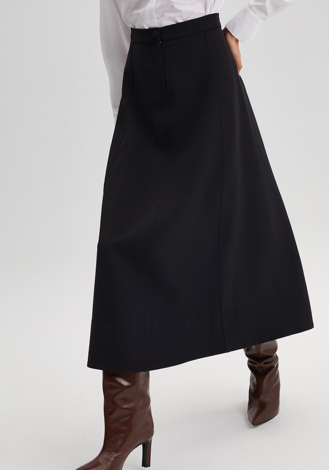 Touché Privé CREPE - Jupe trapèze - Noir