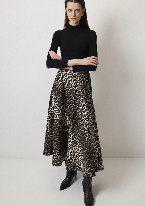 Jupe trapèze - Imprimer Léopard