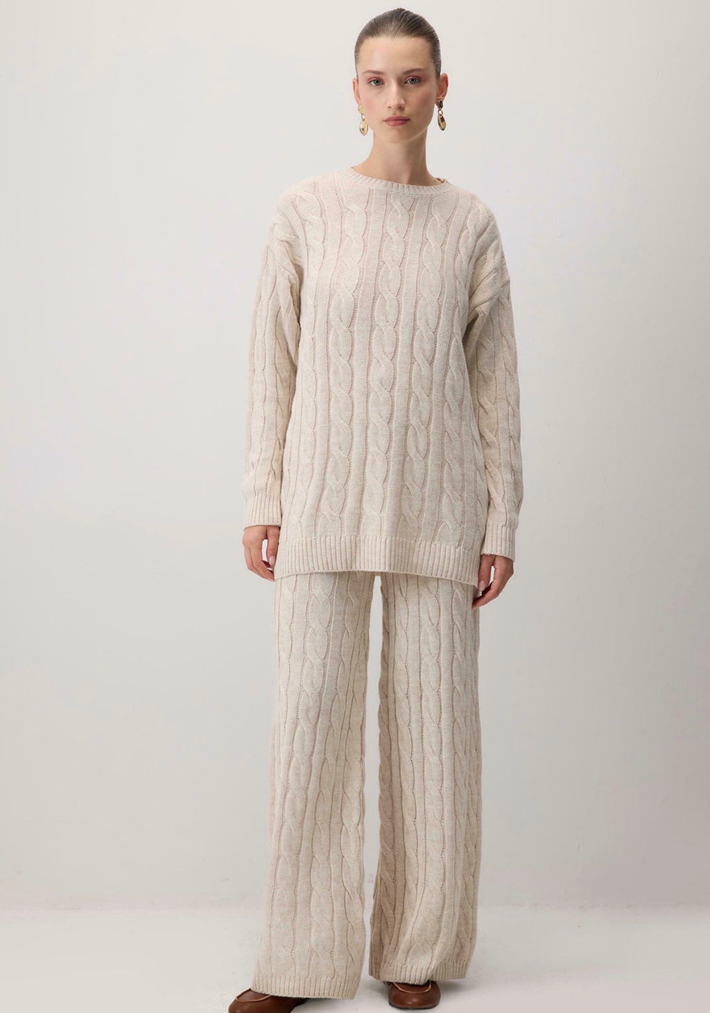 Touché Privé - Ensemble torsadé - beige