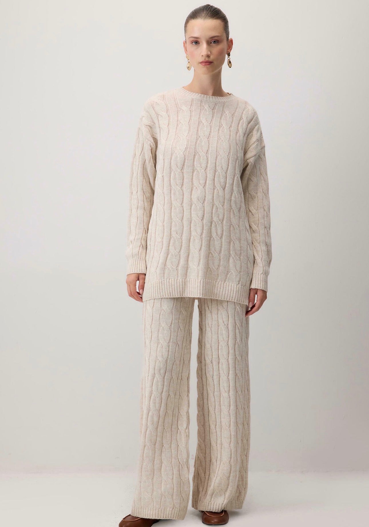 Touché Privé - Ensemble torsadé - beige