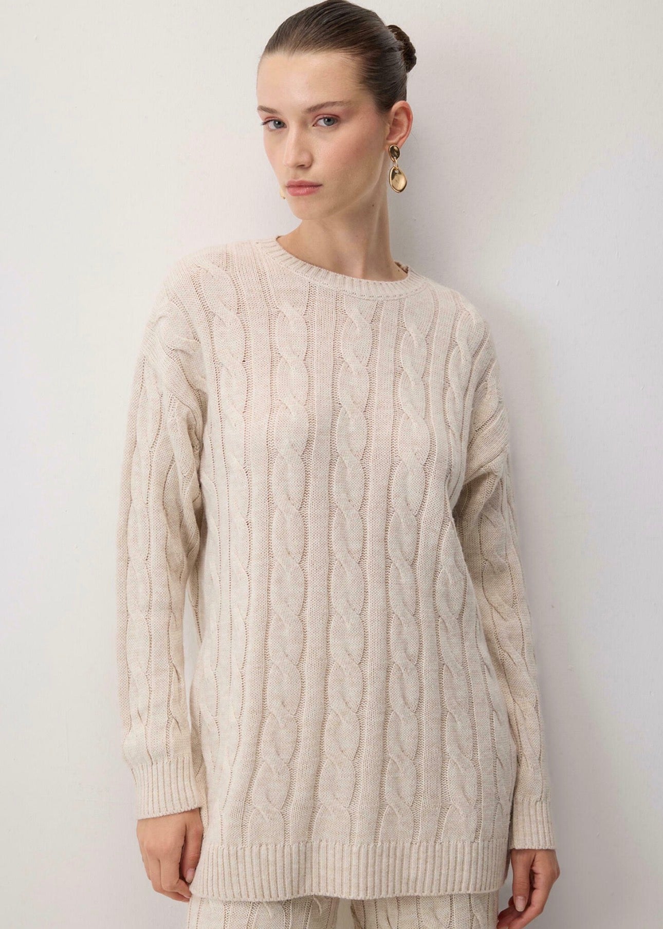 Touché Privé - Ensemble torsadé - beige