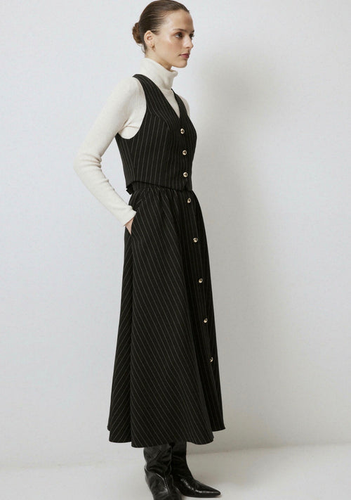 Touché Privé - Ensemble jupe gilet - Noir