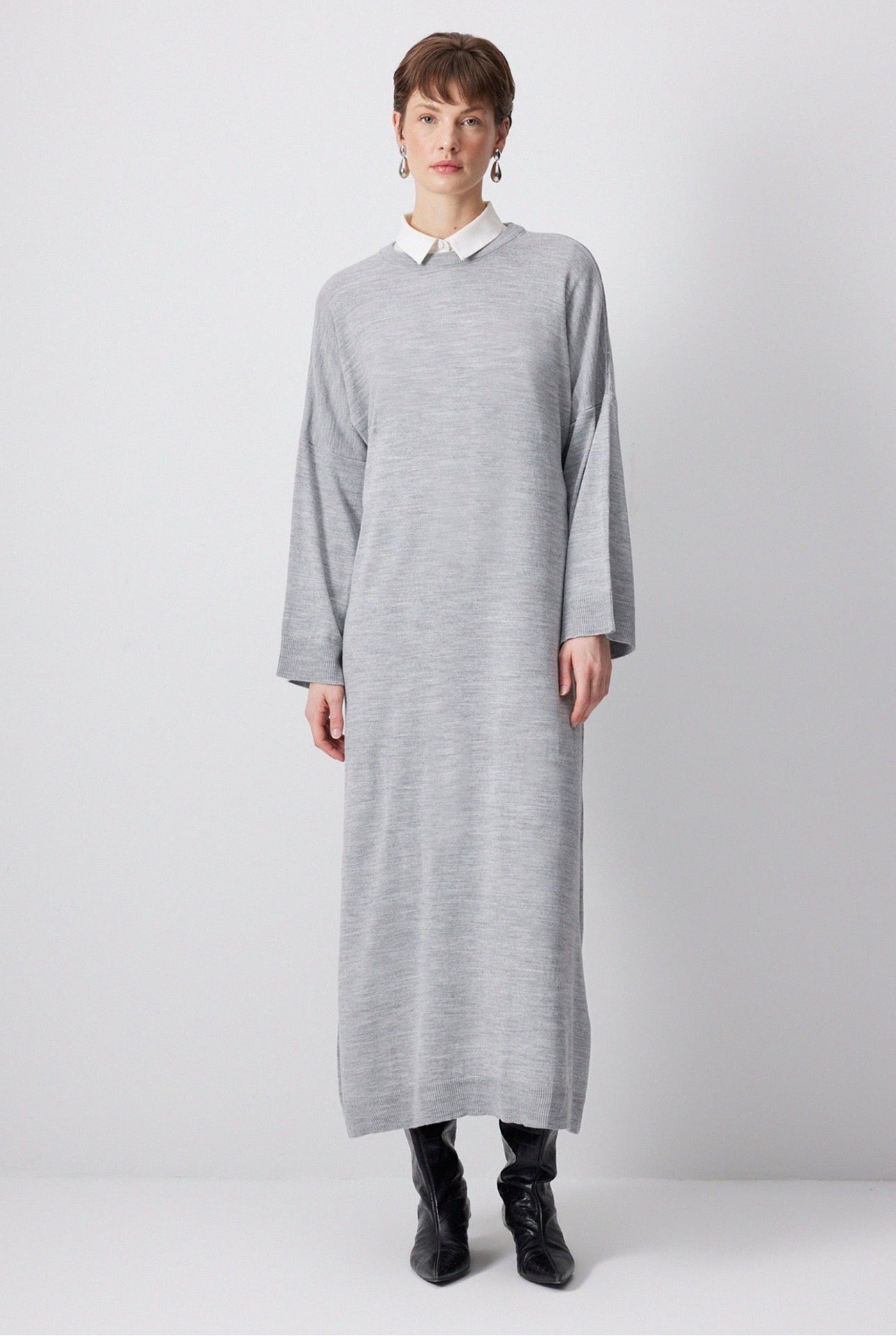 Touché Privé Robe pull - Gris