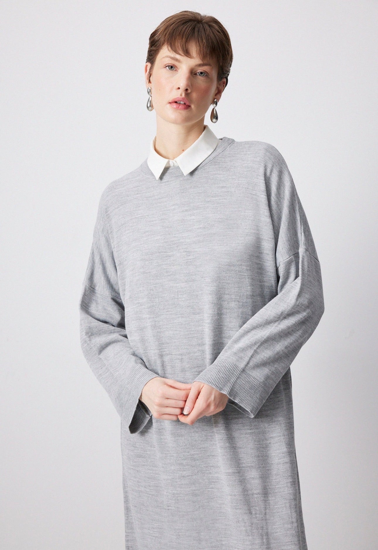 Touché Privé Robe pull - Gris