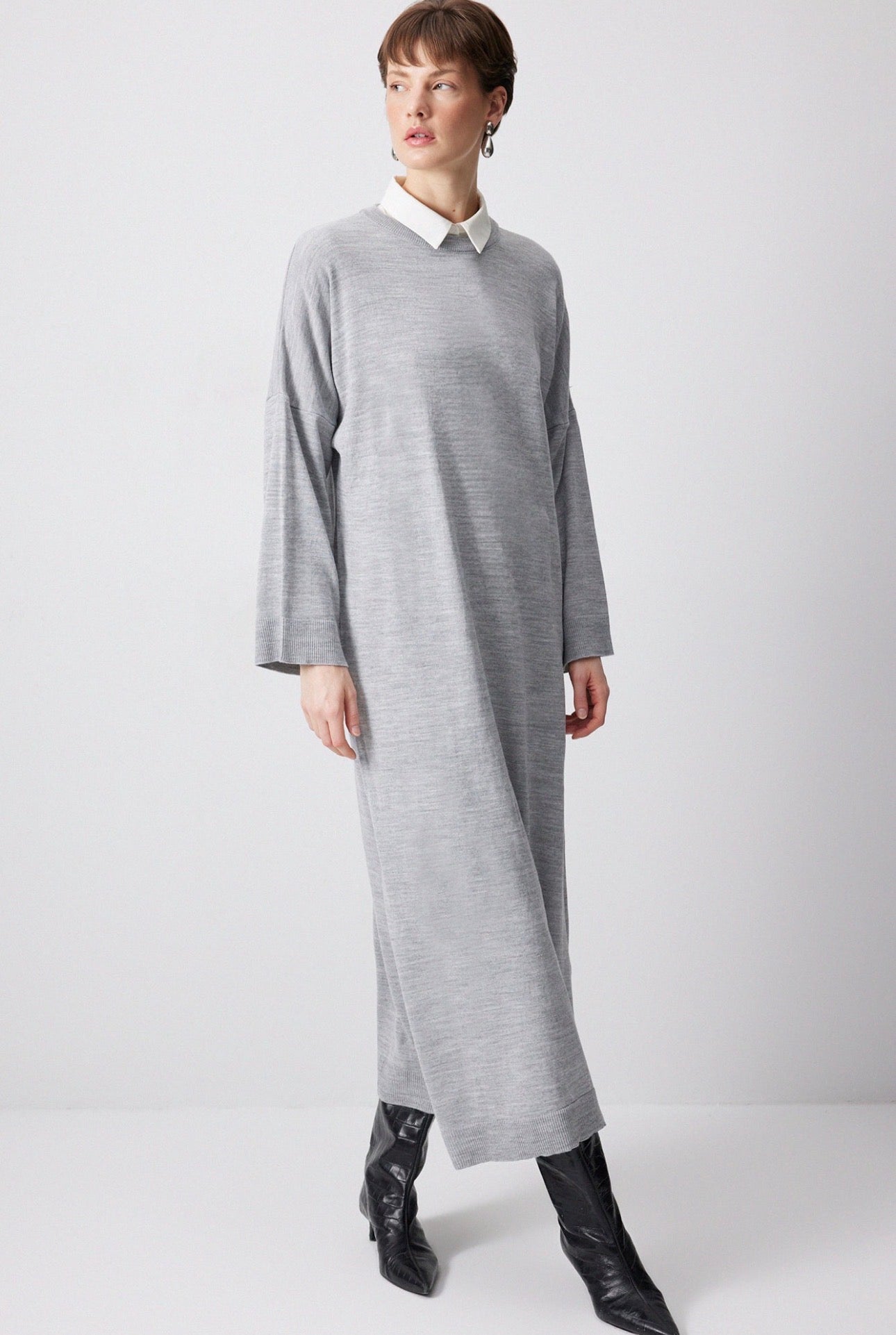 Touché Privé Robe pull - Gris