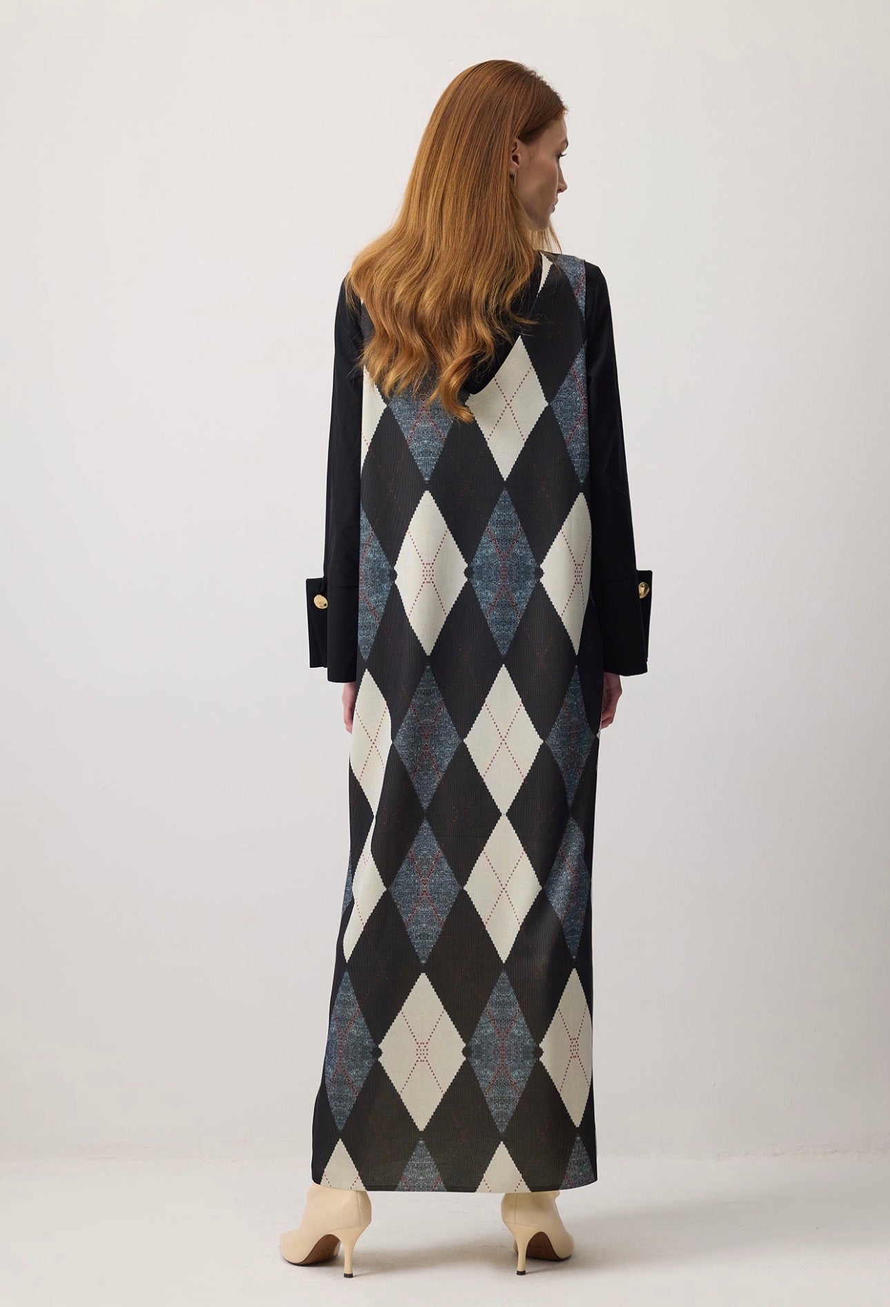 Touché Privé DIAMOND PATTERNED - Robe pull - Noir