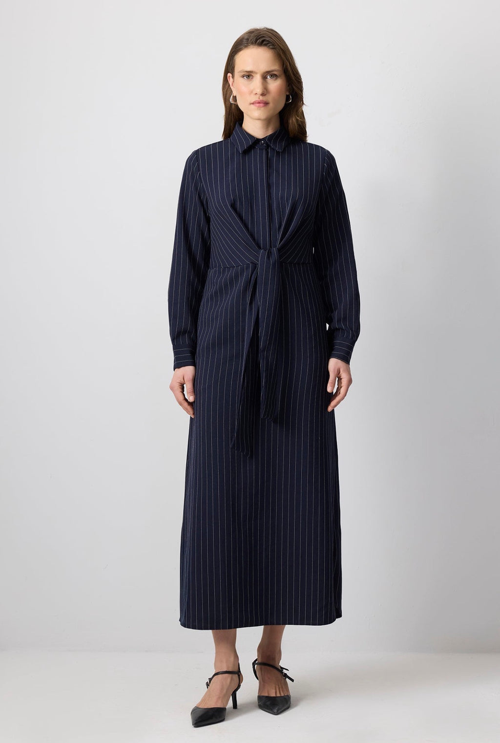 Touché privé Robe Longue a Rayure - Bleu