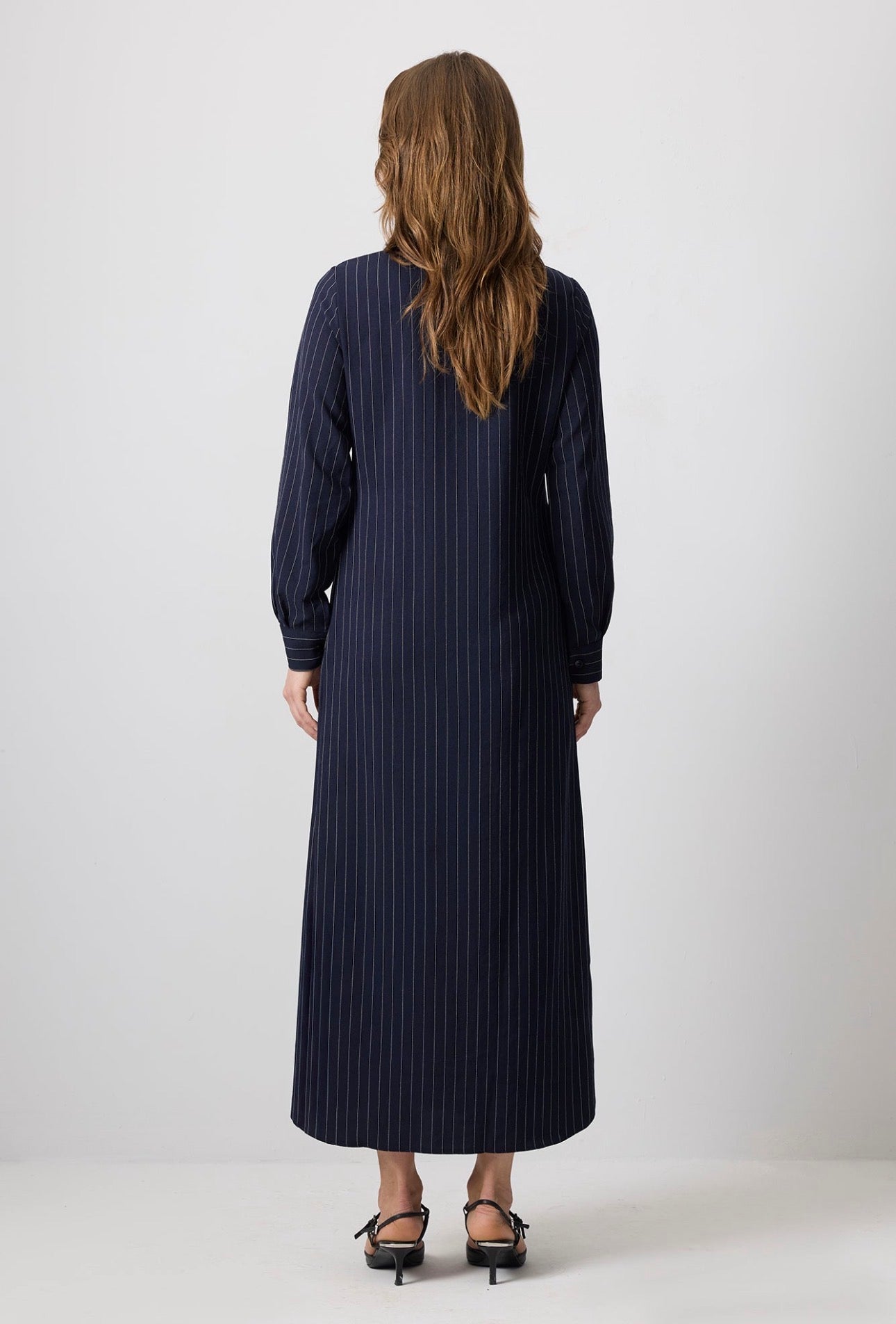 Touché privé Robe Longue a Rayure - Bleu