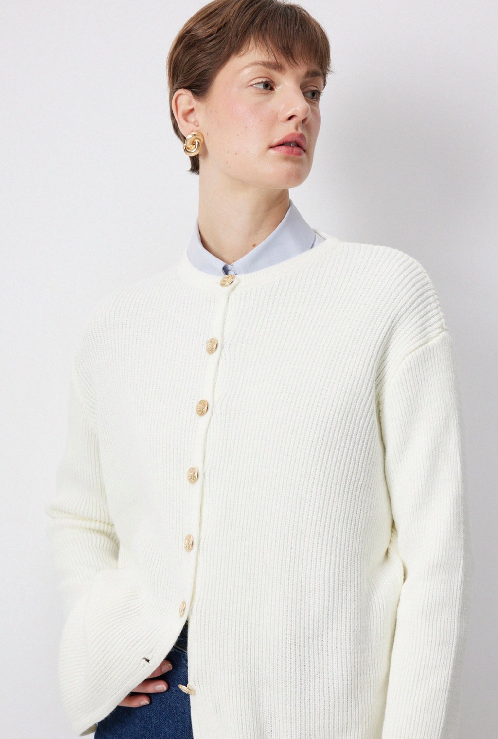 Touché Privé - Gilet maille - Blanc