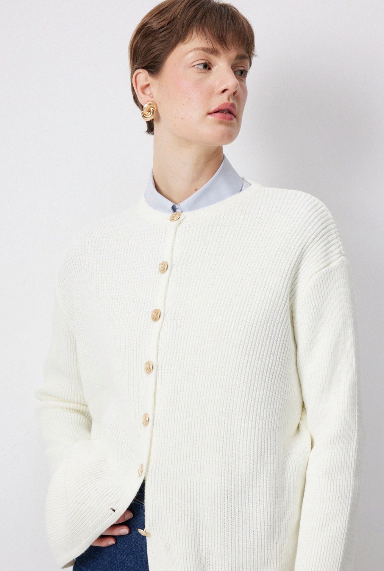 Touché Privé - Gilet maille - Blanc