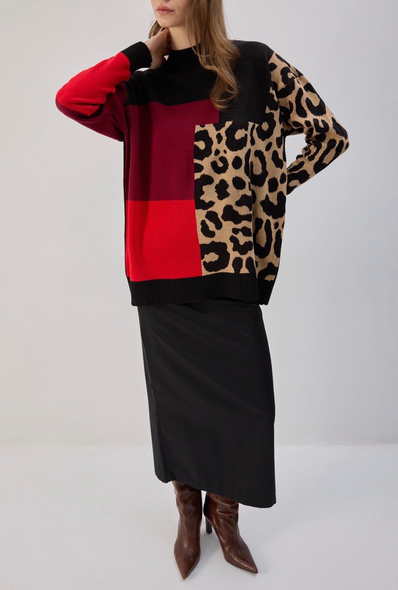 Touché privé - Pull en maille Lèopard