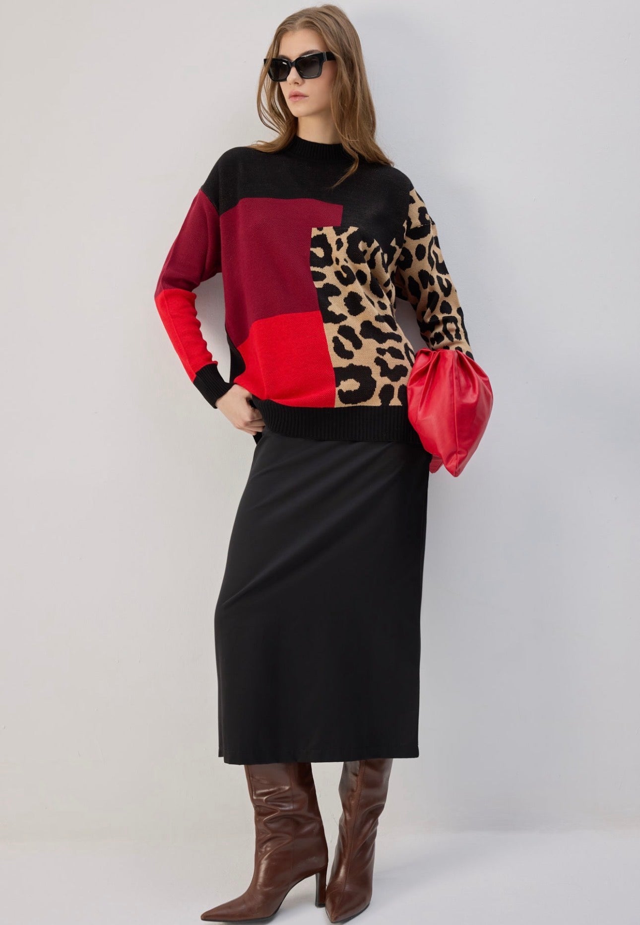 Touché privé - Pull en maille Lèopard