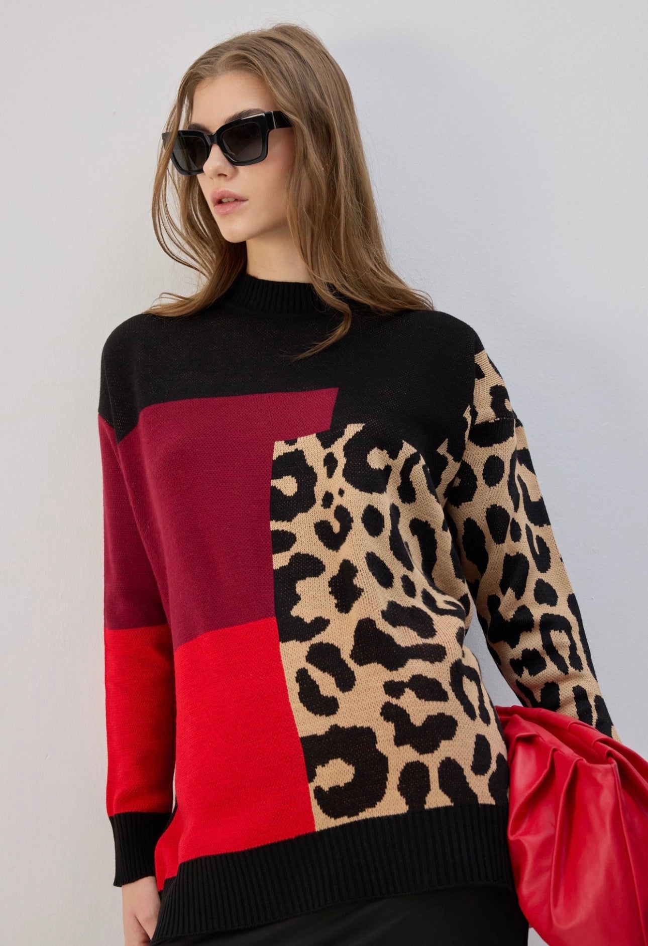 Touché privé - Pull en maille Lèopard
