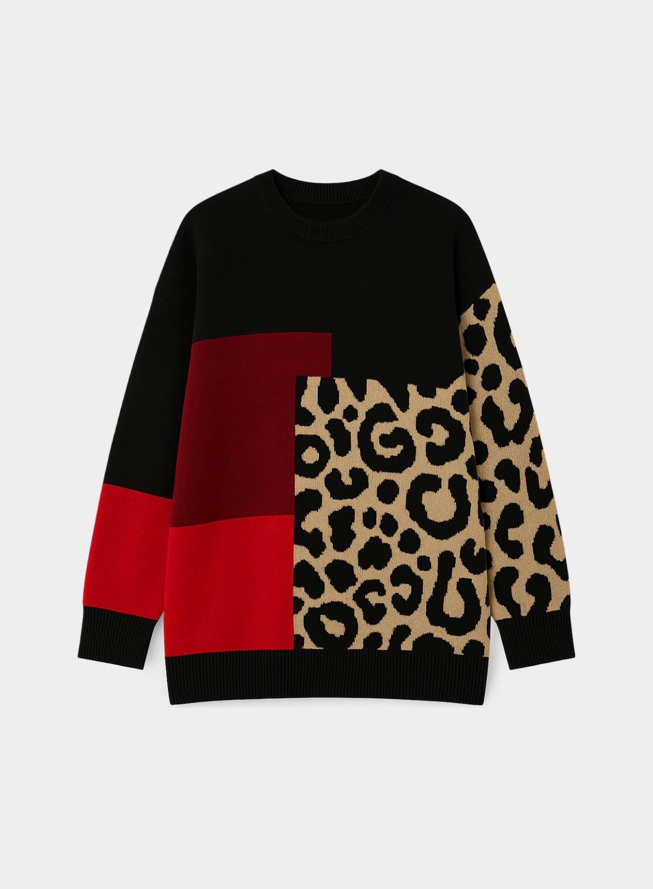 Touché privé - Pull en maille Lèopard