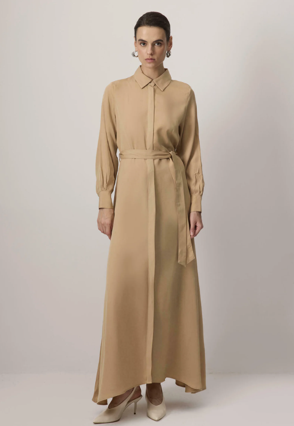 Touché Privé TEXTURED - Robe longue - Beige