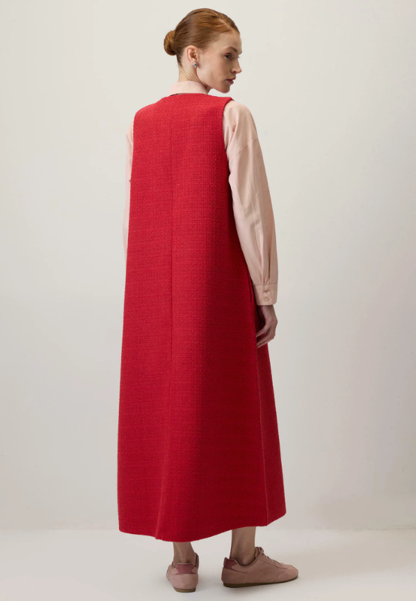 Touché Privé V-NECK - Robe pull - Rouge