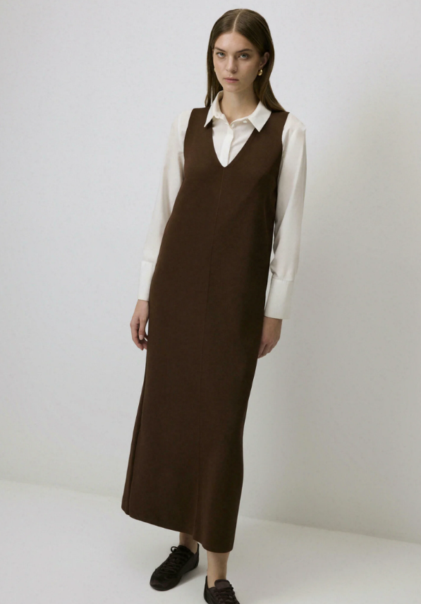 Touché Privé Robe pull - Marron